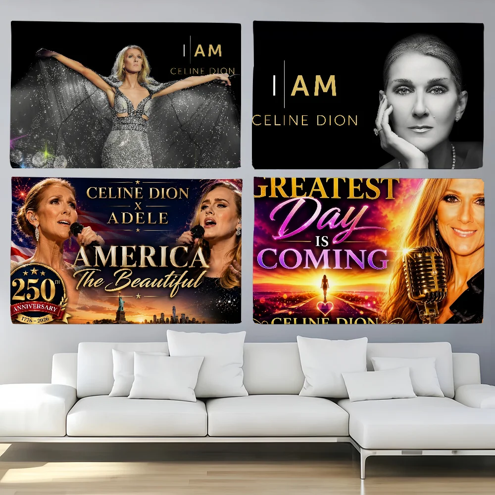 Singer C-Celine D-Dion flag For Decoration Outdoor Picnic  Hanging Home Camping Party Banner