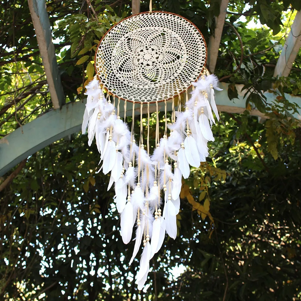 New Design Big Dream Catcher Wind Chime Design Handicraft Hanging Decorative Feather Dream Catcher