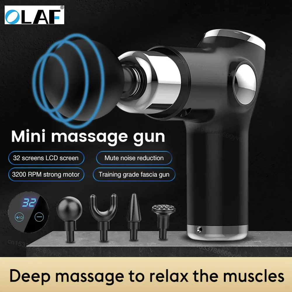 Mini Massage Gun Pistole 32 Speed Deep Tissue Percussion Body Muscle Massager Gun Electric Pain Relief Fitness Guns