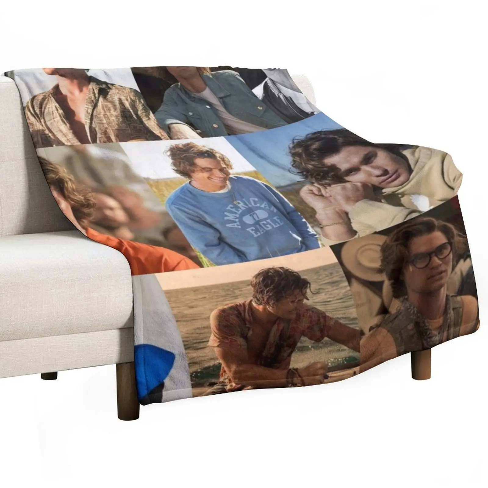 

Chase Stokes collage Throw Blanket Comforter Luxury St Summer Beddings funny gift Blankets
