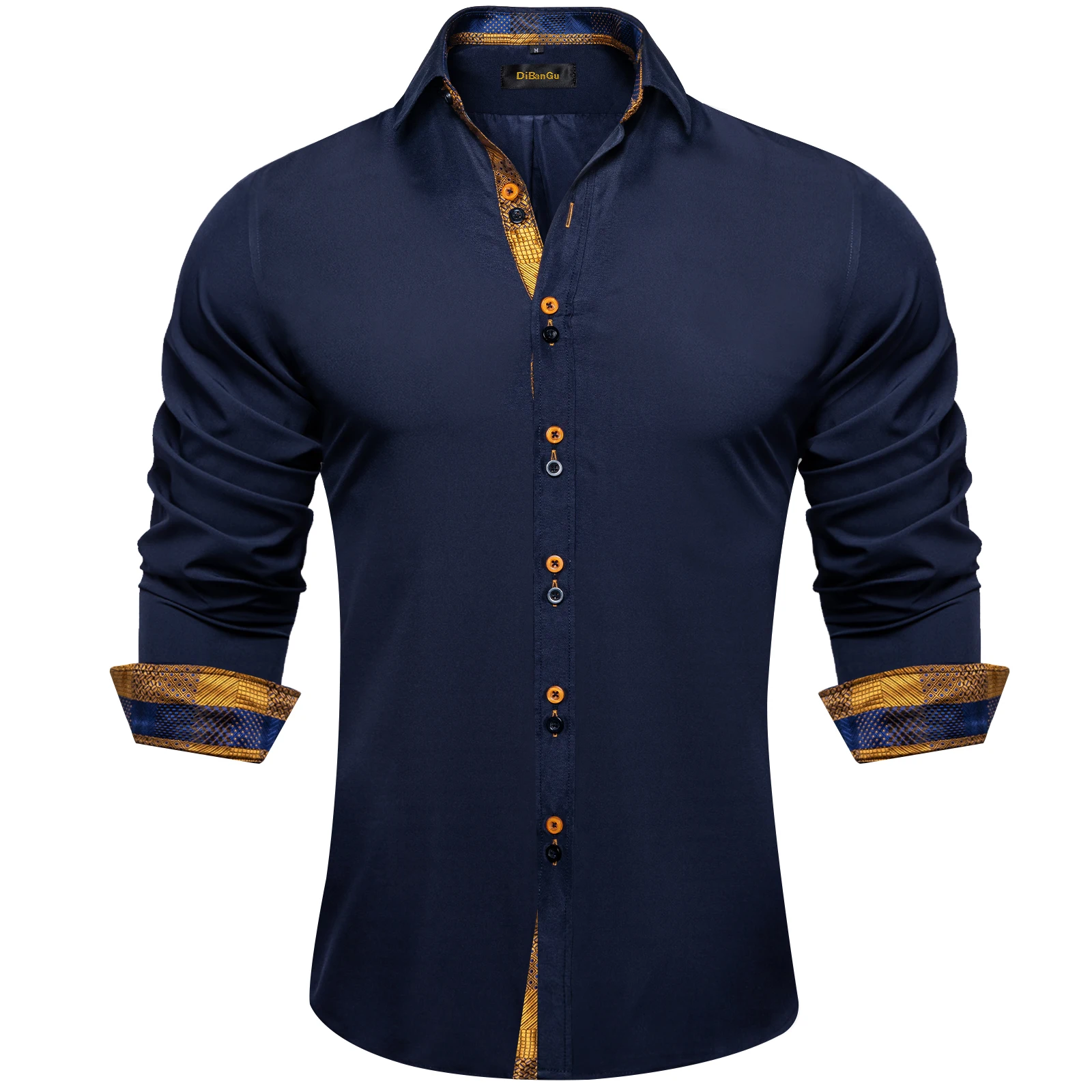 Designer Men\'s Shirts with Contrasting Colors Collar and cuff 2023 New Casual Social Cotton Dress Shirt Blouse Long Sleeve Tops