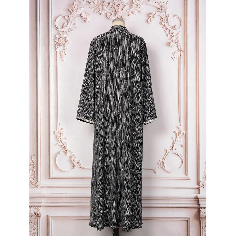 Robe Clothing Factory Moslim Robe Dames Lange Rok Nieuwe Diamond Set Jurk Met Lange Mouwen Damesjurk
