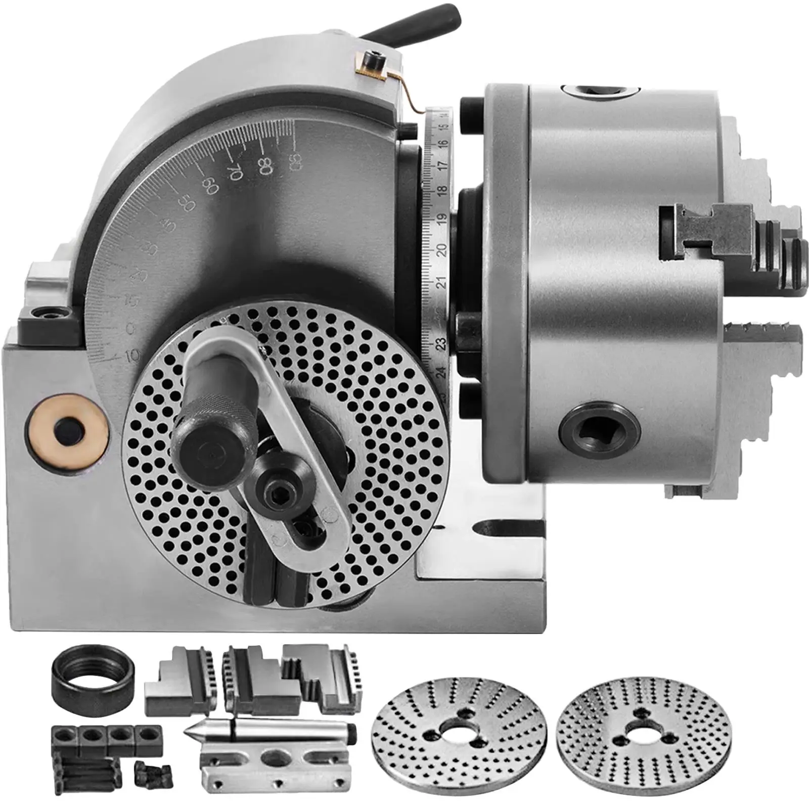BS 0 5 Inch 3 Jaw Chuck Dividing Head Set Semi Universal for milling Machine Rotary Table Tailstock Accessory