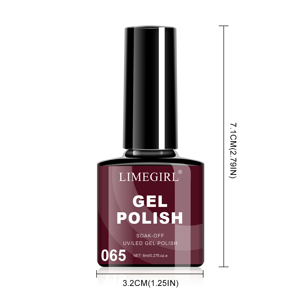 LIMEGIRL 8ml Gel Nail Polish Glitter Bright Paint Art Manicure Semi-Permanent Soak UV Gel Varnish Suitable for Nail Art Designs