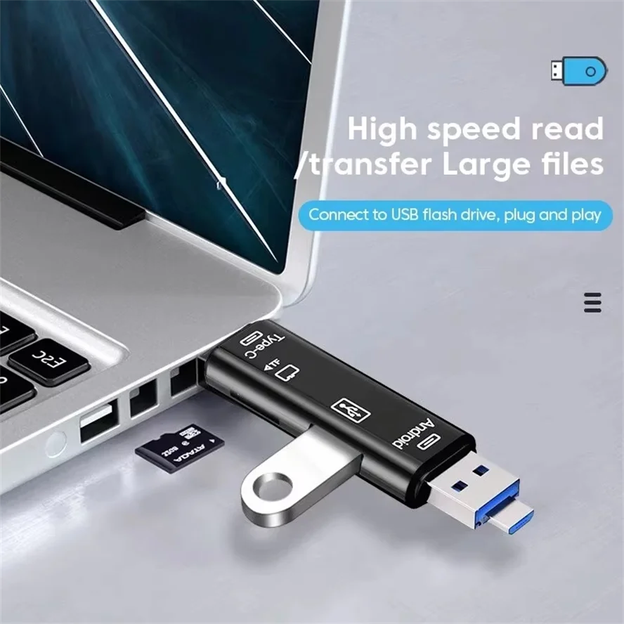 

5 In 1 Multifunction USB 3.0 Type C USB Micro USB SD TF Memory Card Reader for Android IPhone Computer Dock OTG Type C Adapter