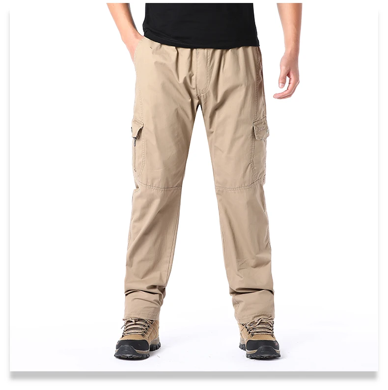Plus Größe männer Cargo Hosen Casual Lose Multi Tasche Hohe Qualität Baumwolle Hosen Lange Hosen Herren Jogger Hosen 5XL 6XL – Detail 7