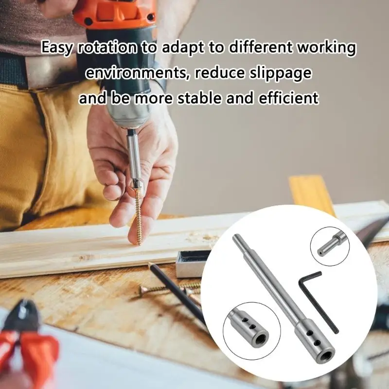 Bit Extension 173mm Long Drill Bit Steel Extension Rod Drill Bit Extension Post KXRE