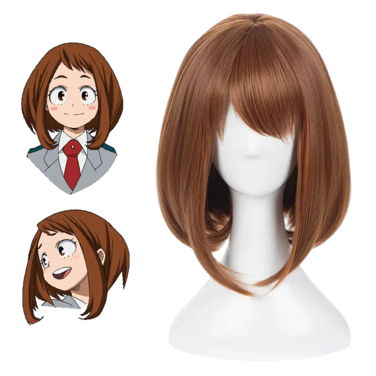 

Парик для косплея OCHACO URARAKA из аниме «Моя геройская академия», коричневый, пушистый, для женщин, аксессуар для вечеринки на Хэллоуин