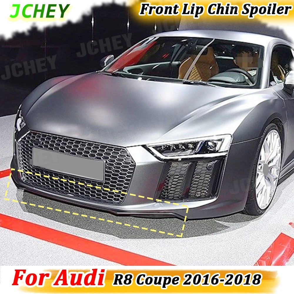 

JCHEY Car Front Bumpe Lip Spoiler for Audi R8 Coupe 2016-2018 Dry Carbon Fiber Front Lip Chin Spoiler FRP Body Kits