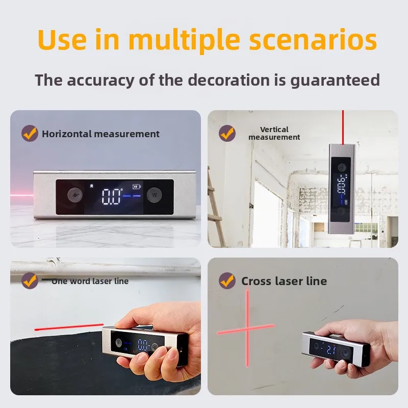 

Многофункциональный интеллектуальный лазерный уровень с литиевой батареей — высокоточный двухлучевой лазерный измеритель угла с ярким лучом