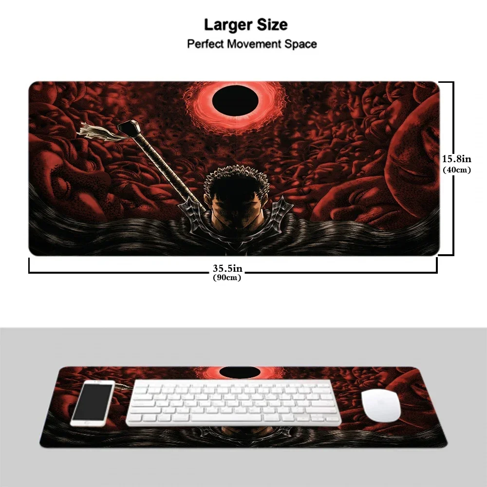 Berserk Mouse Pad Xxl Ped Anime Wireless Gamer Keyboard Mause Rubber Large Gaming Mat Mousepad Accessories Pc Desk Girl Cabinet