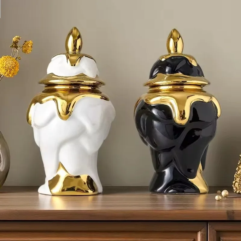 Modern ginger jar Flower Vase Wedding Platinum Vase Nordic living room home decoration bedroom dining table decoration vases