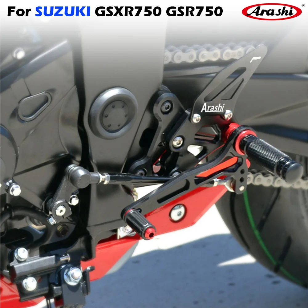 Arashi Motorcycle accessories footrest pedal foot peg Rearset Rear Set foot rest For SUZUKI GSXS750 2015-2022 GSR750 2011-2017