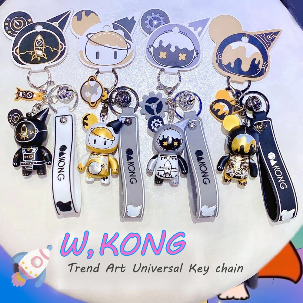 

New Motorcycle Trend Key Chain Wukong Lucky Bear Cartoon Model Car Key Ring Bag Pendant Lovers Christmas Birthday Gift Amulet