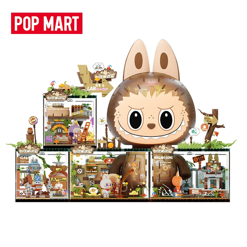 

POP MART LABUBU THE MONSTERS Forest Secret Base Building Blocks Blind Box Children's Educational Toy Birthday Gift