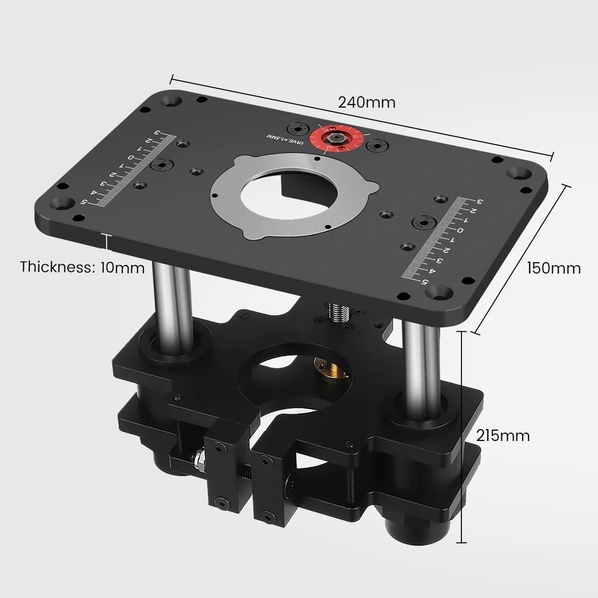 Woodworking Router Lift System and Aluminum Top Plate for 65mm Diameter Motors Workbench Trimmer Engraving Machine Tool