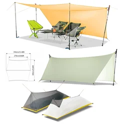 Ultralight 450g 20D dwustronna powłoka silikonowa nylonowa plandeka Sun Shelter namiot plażowy Camping Flysheet Pergola markiza baldachim plandeka