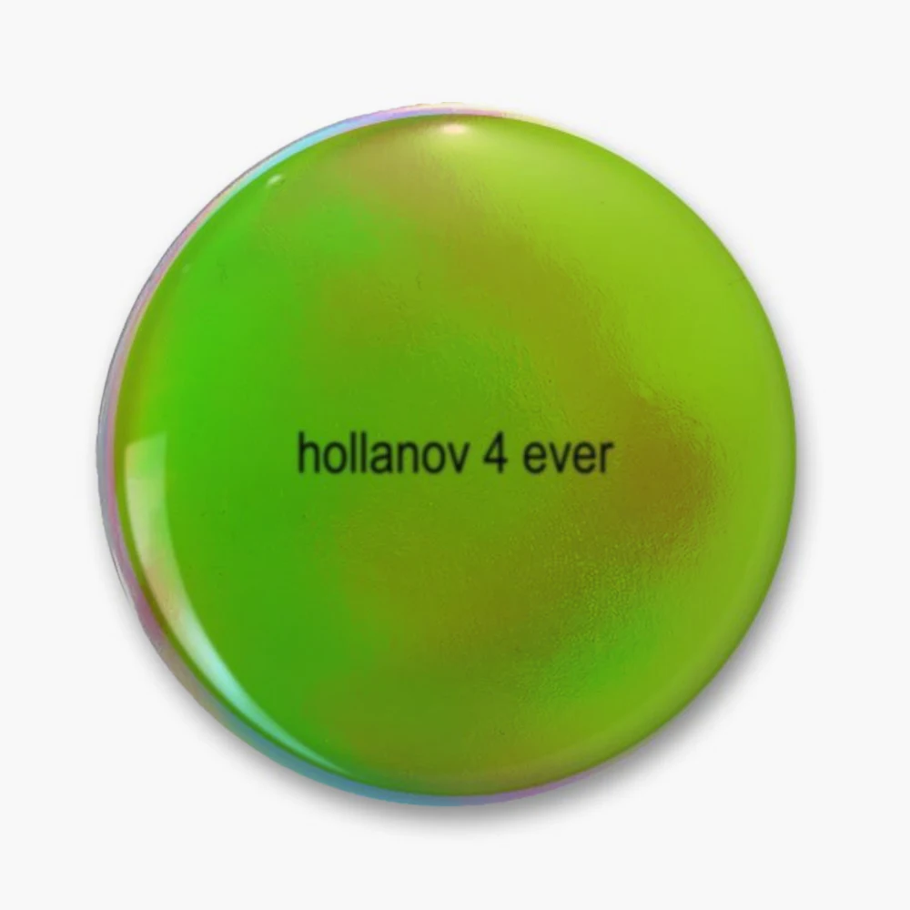 Hollanov Heated Rivalry Brat Pin Holographic Star Heart Pin Brooches Laminated Button Fashion Accessory