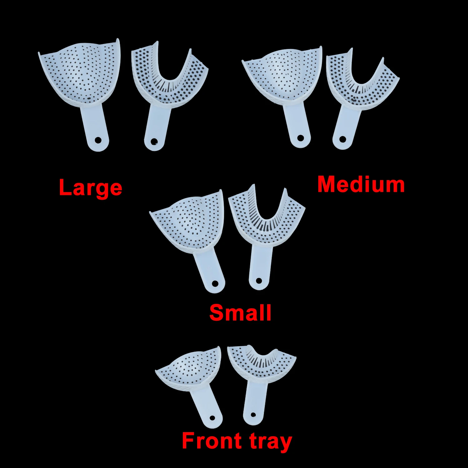 10/2pcs TOMENTY Dental Impression Plastic Trays Without Mesh Tray Dentist Tools Dentistry Lab Material Teeth Holder Trays