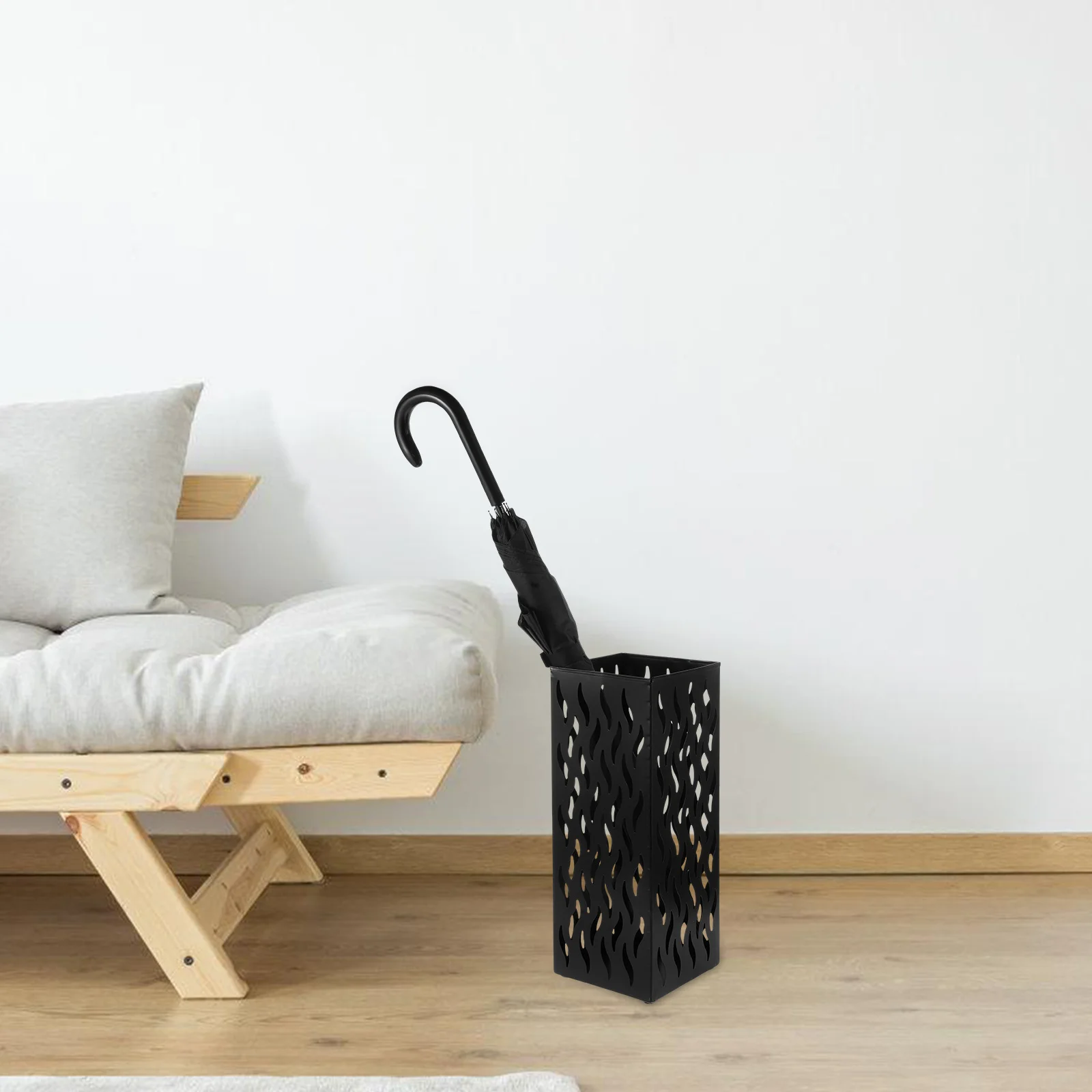 

Multifunctional Metal Umbrella Stand Bucket Holder Organizer Rustic Farmhouse Tin Rack For Entryway Home Office Black