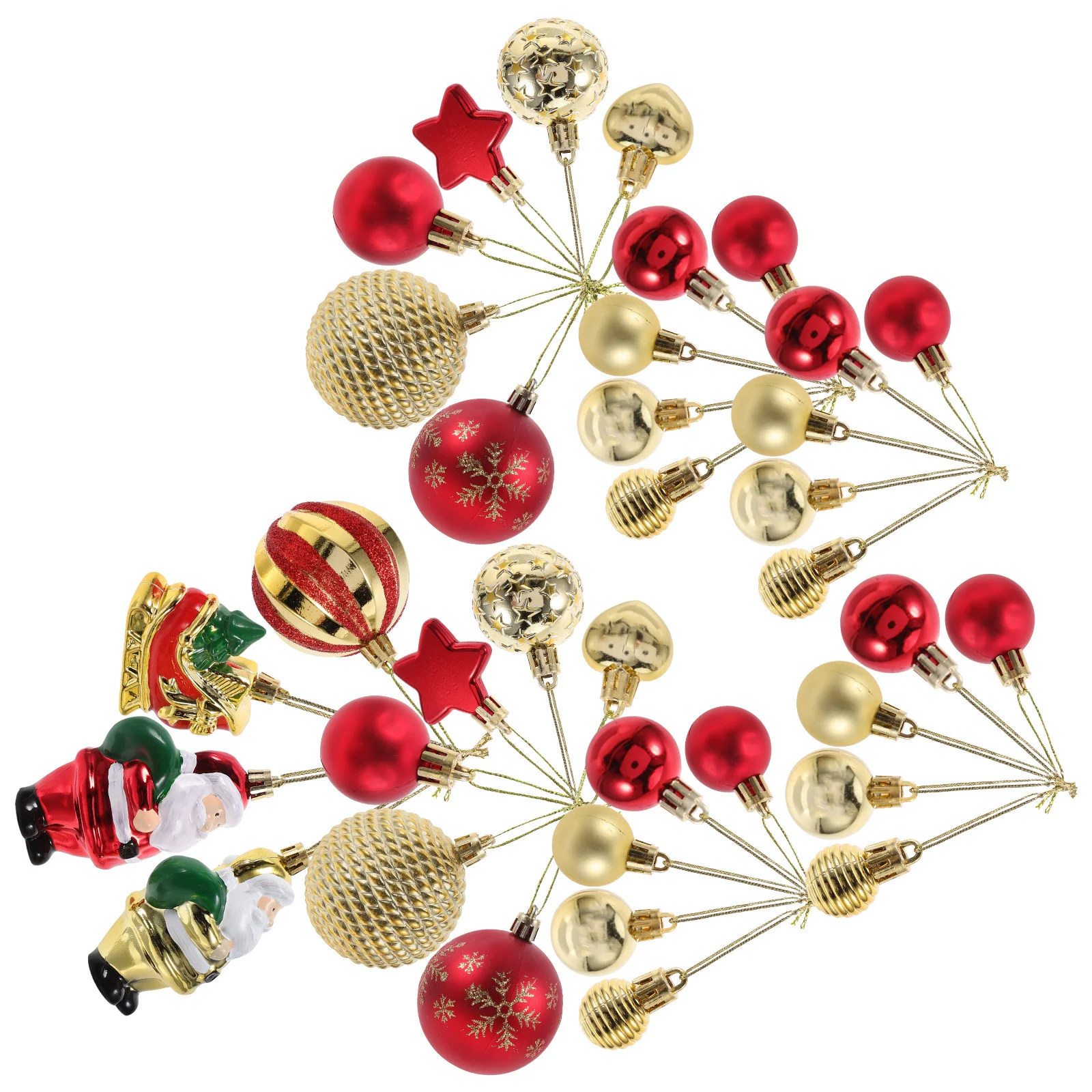 

72pcs Christmas Ball Ornaments Set Glittery Red Gold Plastic Hanging Decorations For Holiday Tree Festive Party Home Xmas Balls