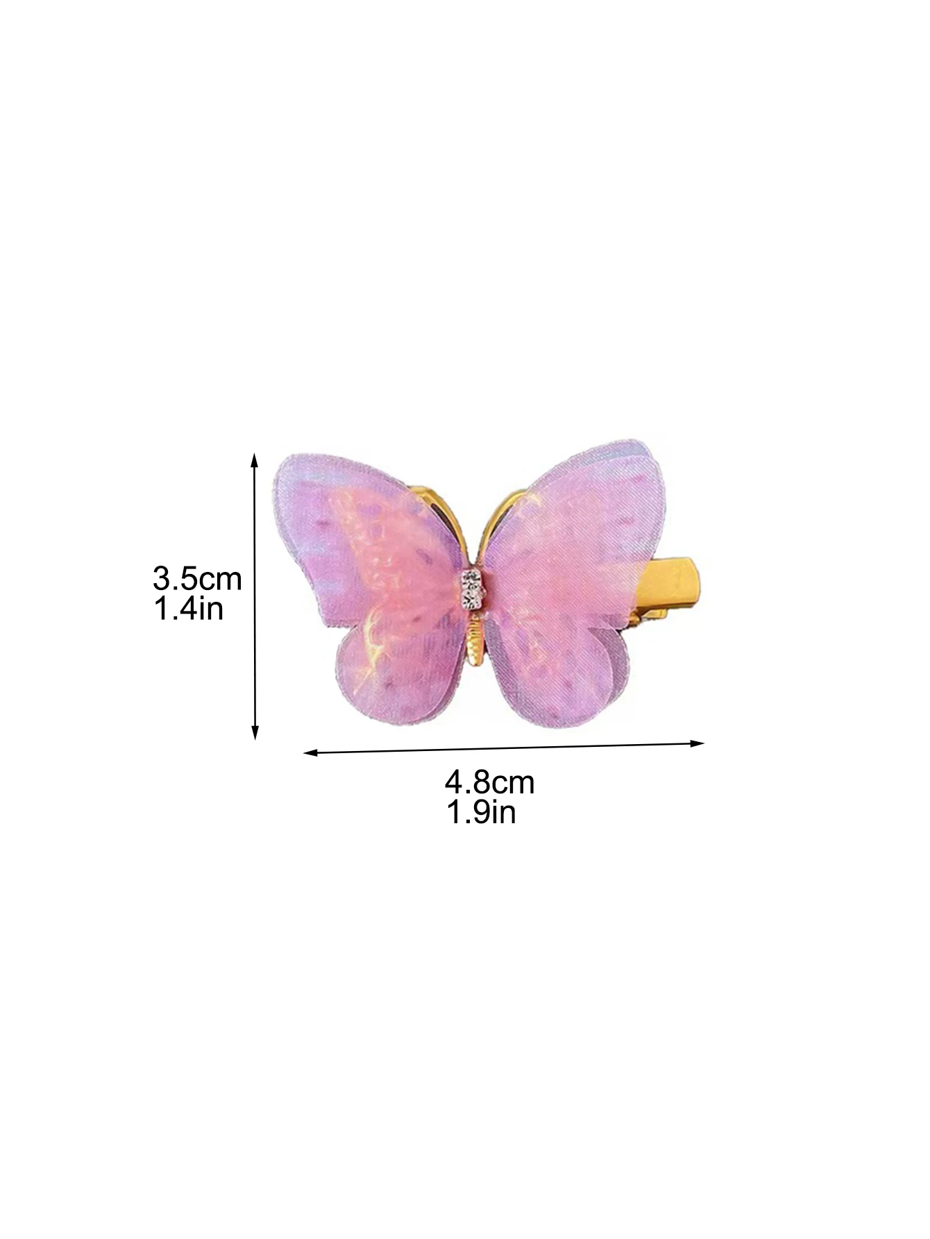 6Pcs Pink 1.9 Inch Bow Butterfly Hair Clips,Hair Accessories for Halloween Cosplaying Women Girls Teens Hawaii Hair Pins