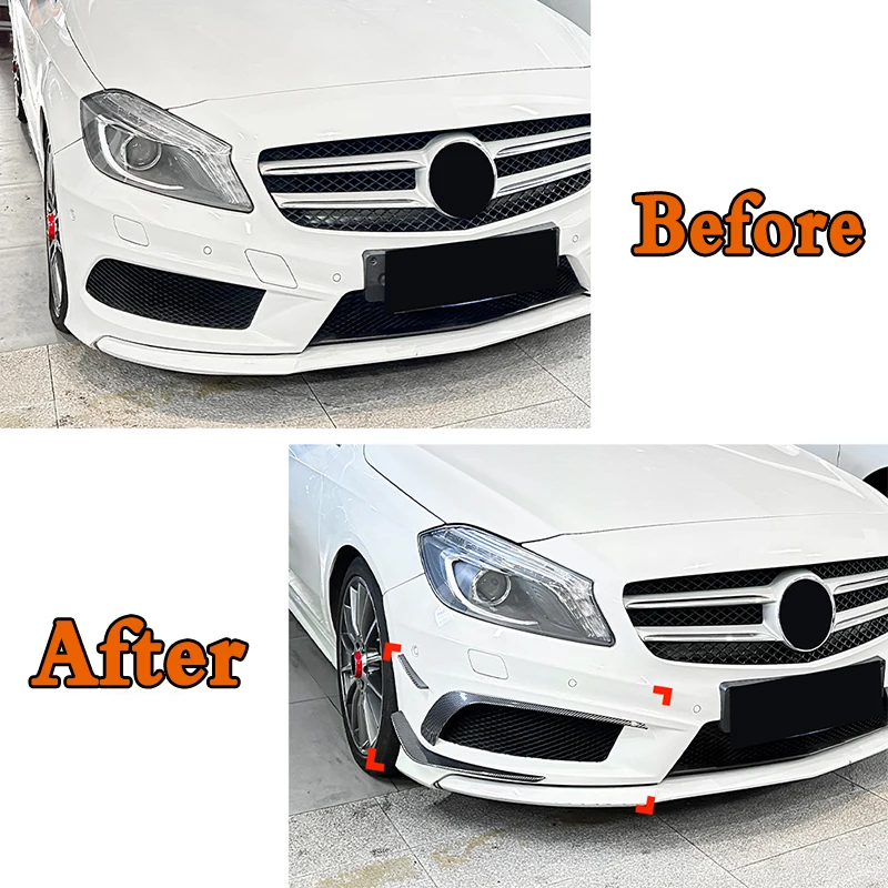 For Mercedes A-Class W176 Sport 2013-2015 AMG Car Front Bumper Cover Wind Knife Fog Lamp Trim Blade Trim Light Auto Accessories