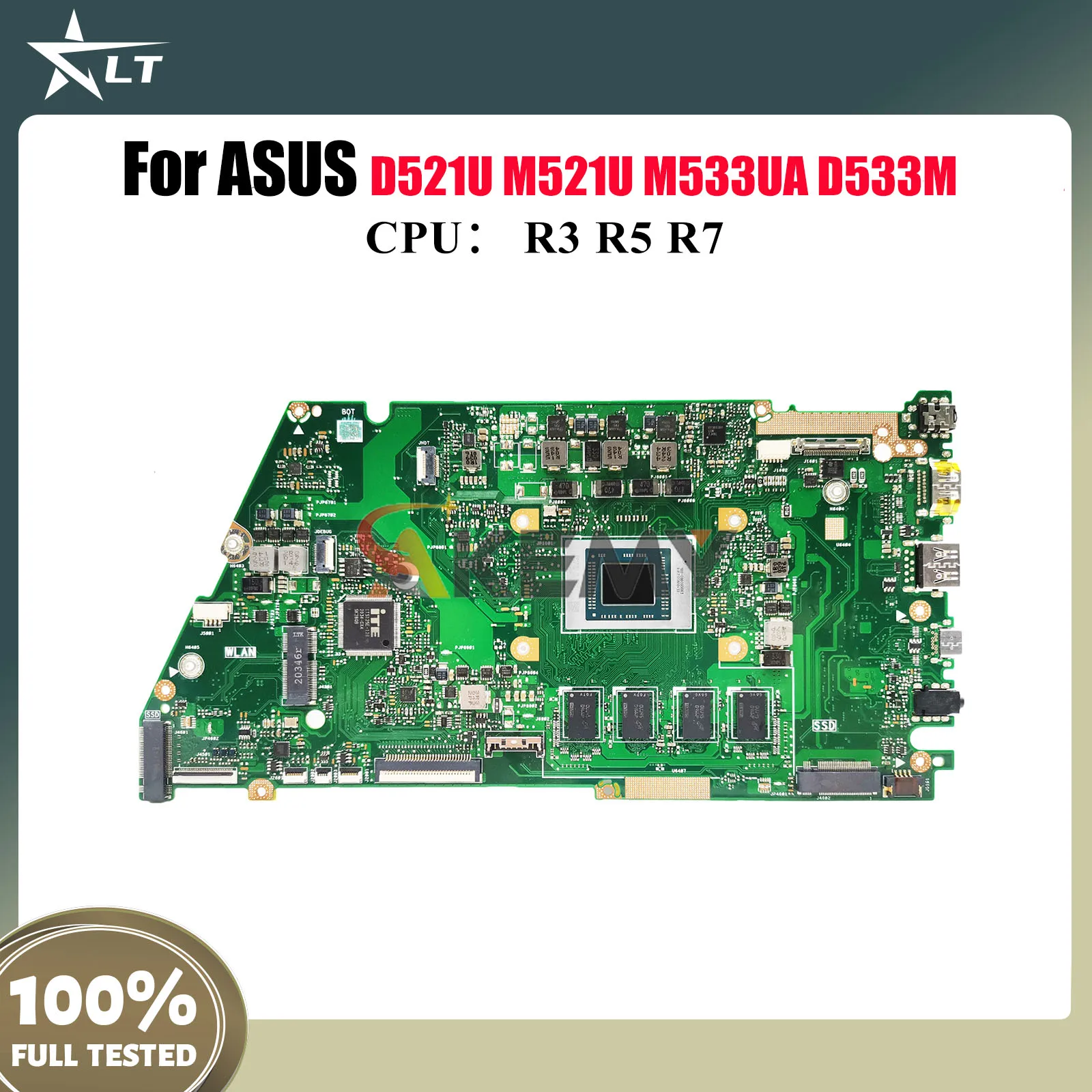 

X521UA Материнская плата для ноутбука ASUS VivoBook D533M X521UA M521U M533UA X521UAY D521U X521U Материнская плата для ноутбука с процессором R3 R5 R7