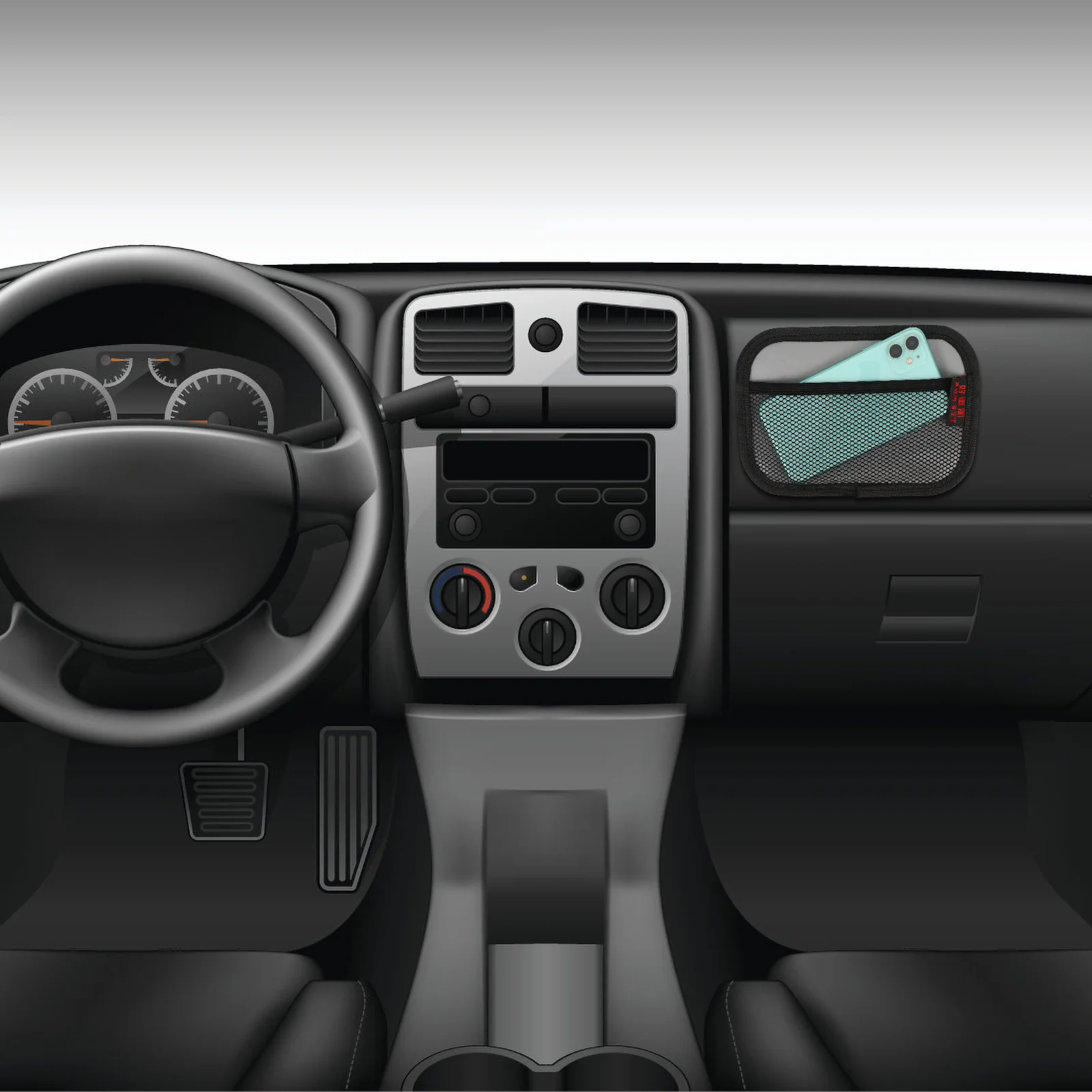 

2Pcs Car Sticky Storage Organizer Multifunctional Oxford Cloth Car Holder for Mobile Phone Parking Card Bills Change