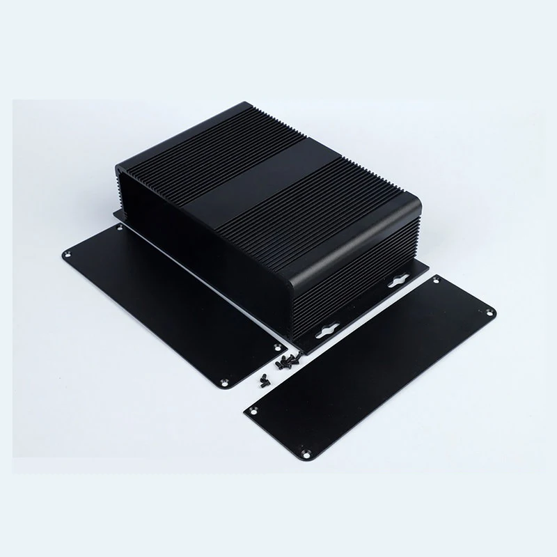 Extruded Aluminum Enclosure 54x204x120mm with Mounting Flanges Heat Sink Top Aluminum Profile Amplifier Housing Case