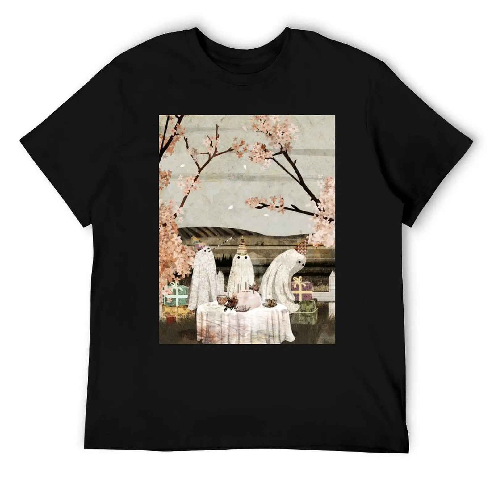 

Футболка Ghost Birthday Party для мужчин, футболки для мужчин, забавные мужские футболки с рисунком для мужчин, повседневная футболка