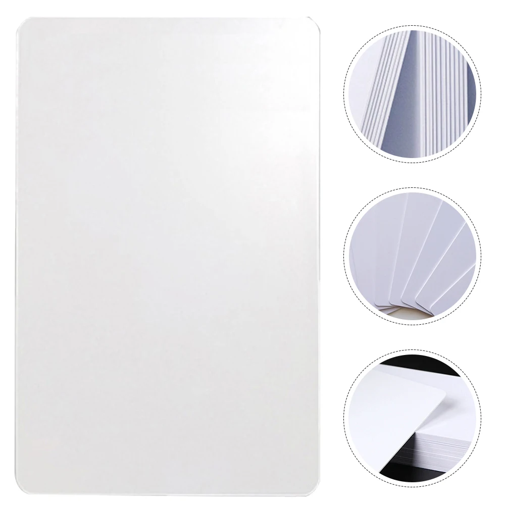 

50 Pcs Printable PVC White Card Tabs Unfinished Cards Dual-side Tags Blank Label Display