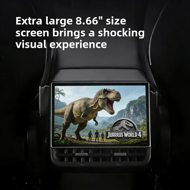 New 8.66inches Rear Display for Tesla Model 3 2017-2023 Model Y 2017-2025 4G+64G Rear Entertainment WIFI Display Car Accessories