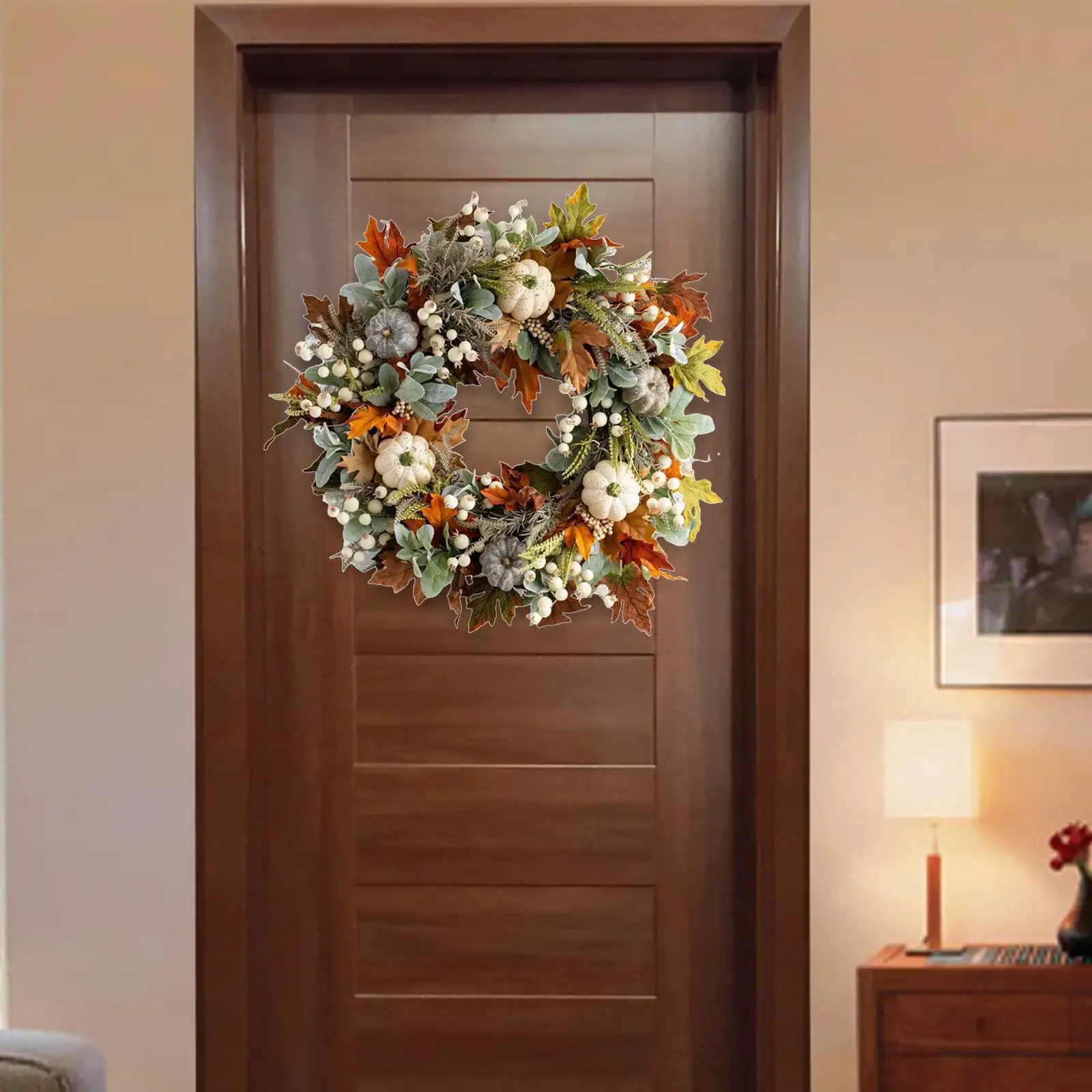 autumn-wreath-artificial-pumpkins-thanksgiving-wreaths-fireplace-hanger-wide-application