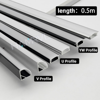 0.5M 2-30pcs Led Aluminum Profile Channel Diffuser Holder U/V/W Shape Black/silver Linear Light Bar Ceiling Wall Corner Lighting