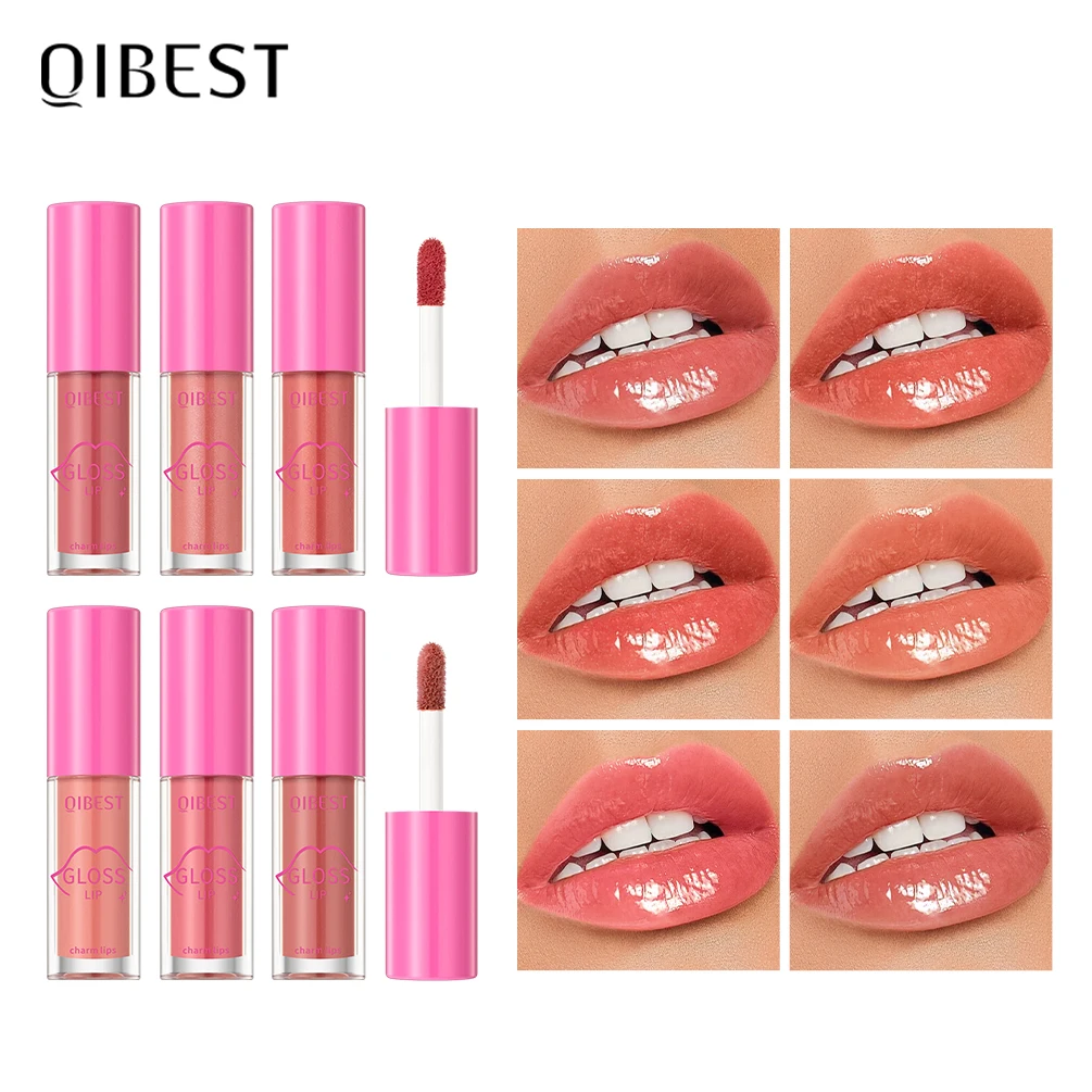 

QIBEST Mirror Lip Gloss Moisturizing Makeup Watery Clear Lip Glaze Non Stick Liquid Lipstick Lip Tint Shiny Lipgloss Cosmetics