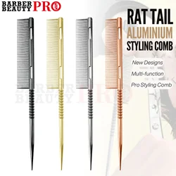 NEW Professional Rat Tail Aluminium Styling Comb Multi Functonal Salon Heat Resistant Men Women Hair Comb Barber Accessories