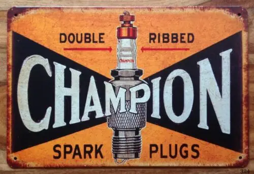 Metallschild im Retro-Vintage-Stil, Zündkerzen, Mancave-Garagen-Wandschilder – Aluminium