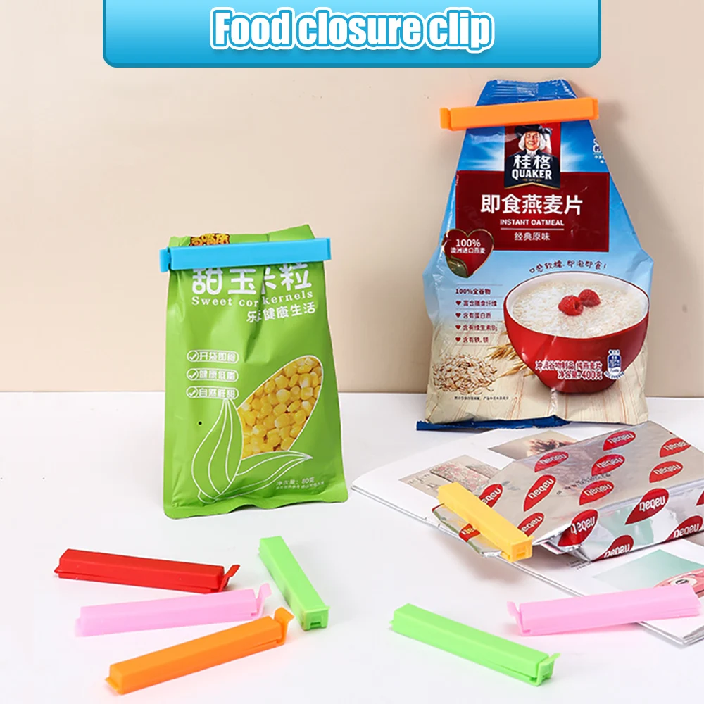 10Pcs Food Sealing Clips Set Bag Clips Portable Kitchen Storage Food Snack Seal Sealing Sealer Clamp Plastic Clips 7/9/11cm