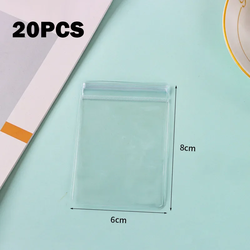 20Pcs Jewelry Organizer Pouch Bags Transparent PVC Anti-Oxidation Earring Pendant Necklace Bracelet Storage Holder Bags Travel