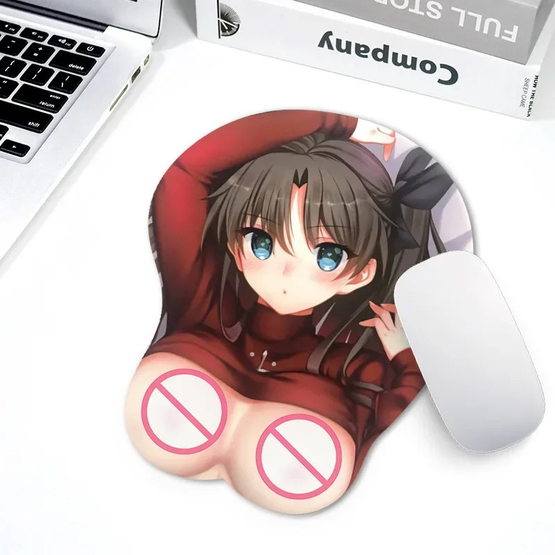 Anime Fate Tohsaka Rin Creative 3d Silicone Mouse Pad Animation Sexy Breast Hand Mouse Pad Sexy Beauty Mouse Pad Chest Mousepad