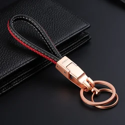 Jobon High-Grade Car Key Chain Women Men Custom Lettering Keychains Leather Key Ring Holder Bag Pendant Jewelry Gifts for Men