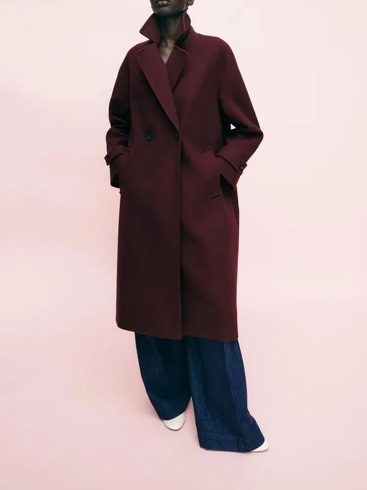 Moda Fena Primavera 2025 Casaco Casual Solto de Manga Longa com Gola Reversível Nova Chegada E Versátil Casaco de ...