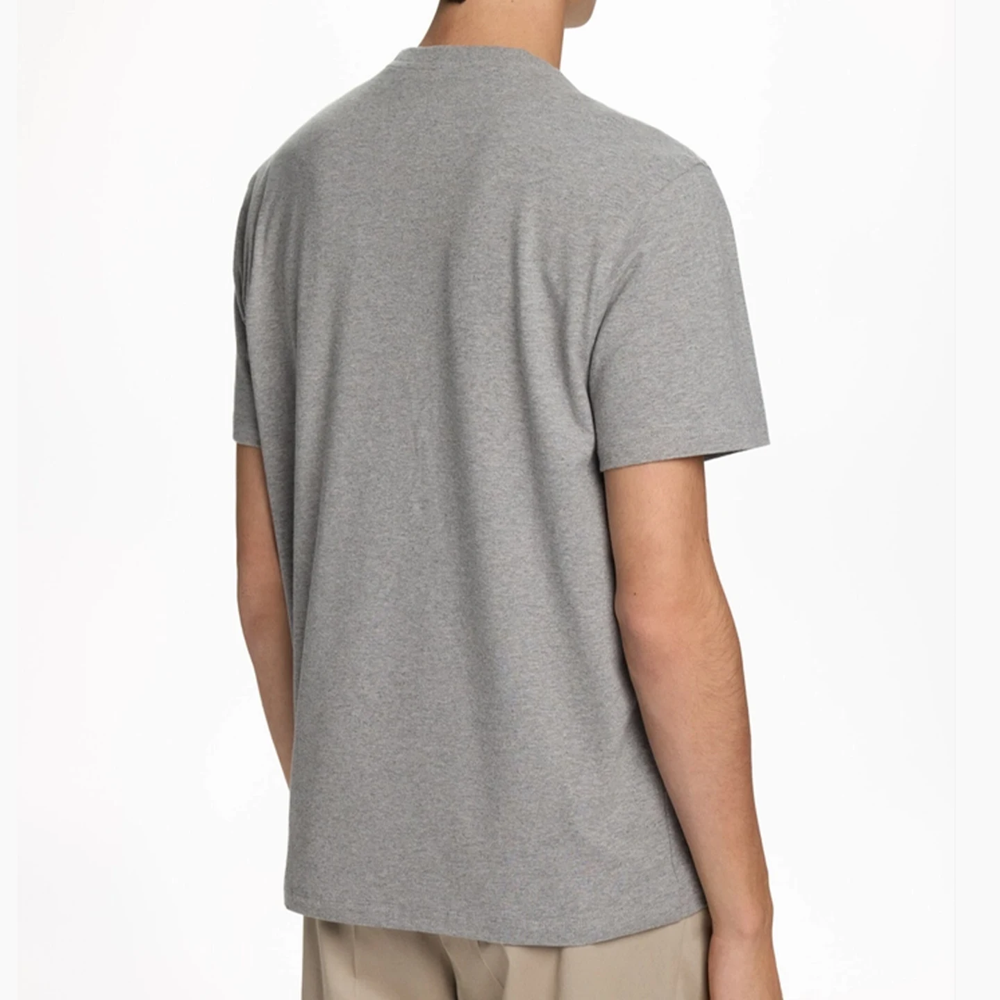 CH Besticktes Einfarbiges Kurzarm-T-Shirt für Herren Rundhals Regular Fit Klassisch Zeitlos Premium-Stoff Lässige Alltags-Oberteile – Detail 4