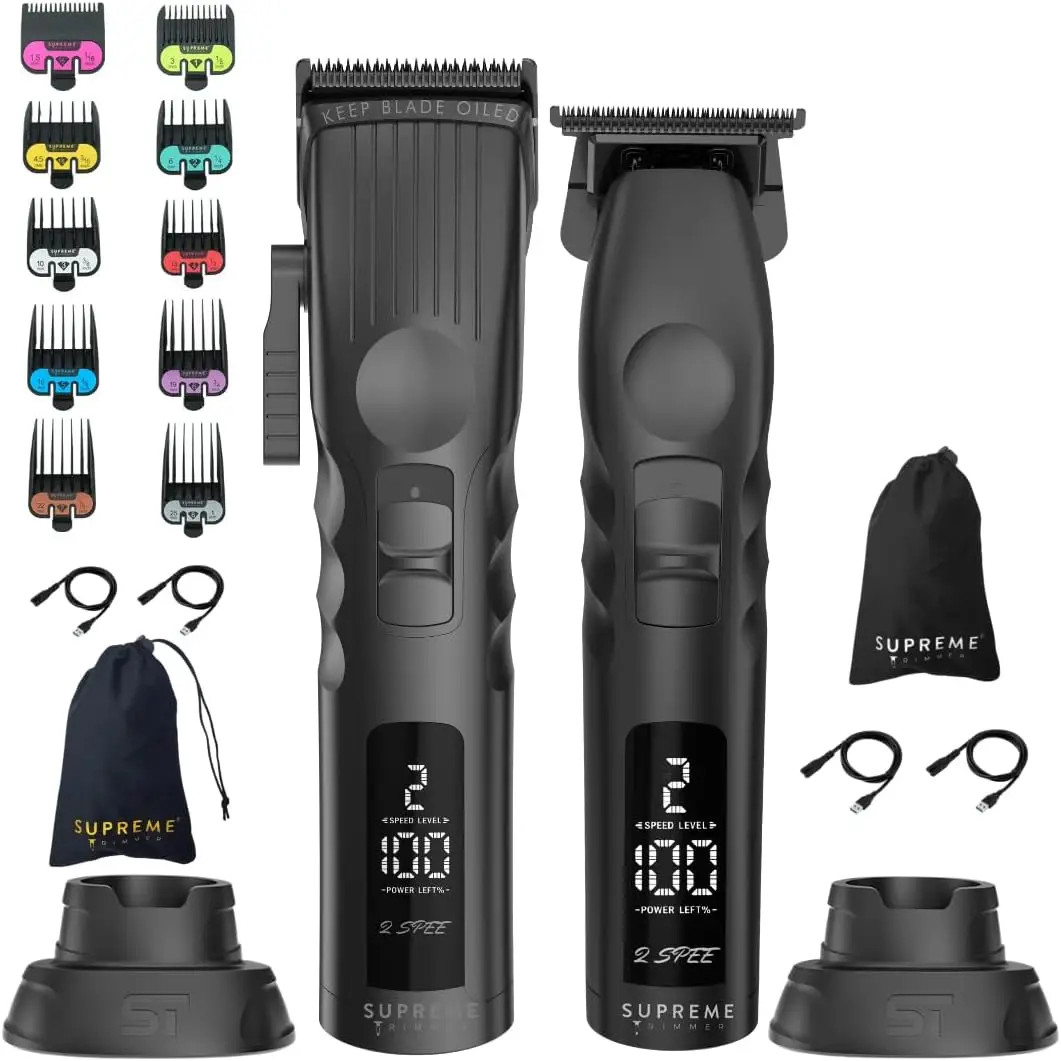 Hair Clipper Combo  Removable Blades, 2 Speeds,  Cordless