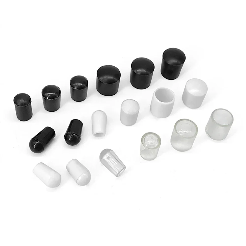 PVC Cable Sleeve End Caps 2.5-19mm Soft Plastic Wire Thread Protectors in Black White Clear Multi Colors for Hanger