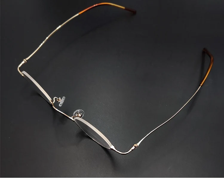 Vintage anti blau licht lesebrille Vintage kleine runde brillen mit durchmesser von 35mm gold, silber und schwarz – Detail 6