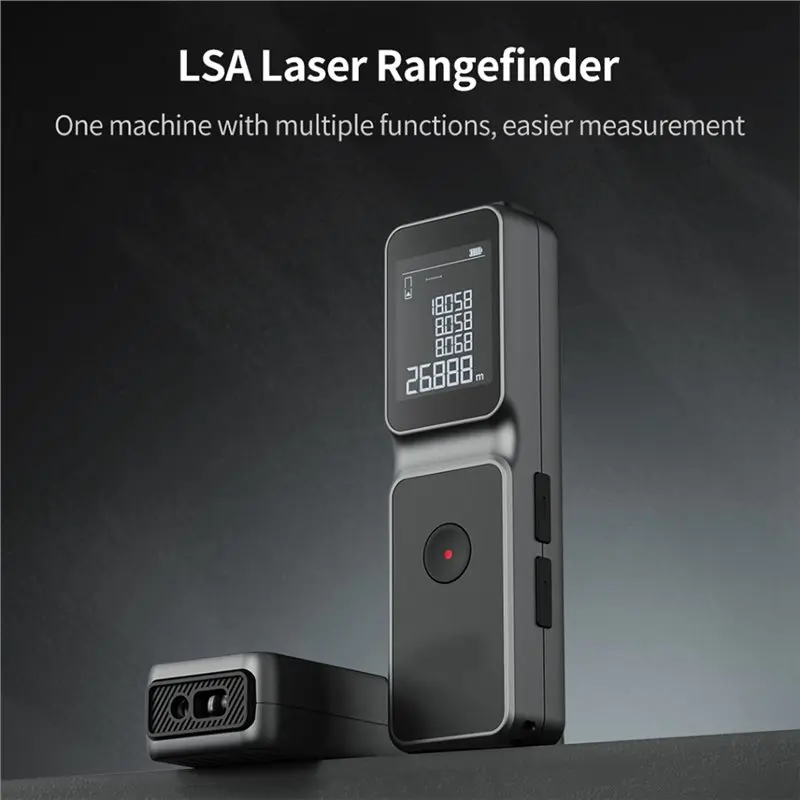 Laser Rangefinder Multi-Function, 50M Max Range, Mini LCD Real-Time Angle Display Indicator
