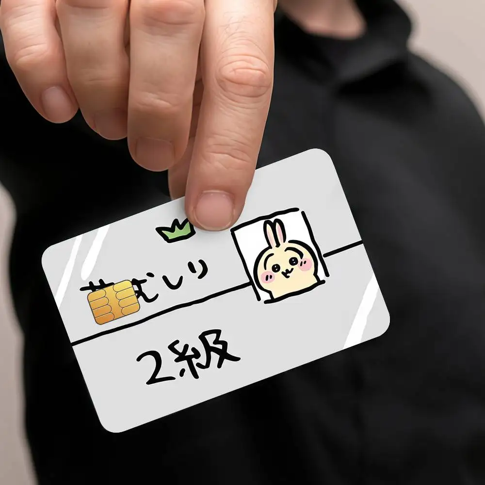 C-Chiikawa Unkrautbekämpfungs-Genehmigungskreditkarte, Schutzaufkleber für öffentliche Verkehrsmittelkarten, wasserdichte Kartenfront-Dekoration, 4 Stück – Detail 4