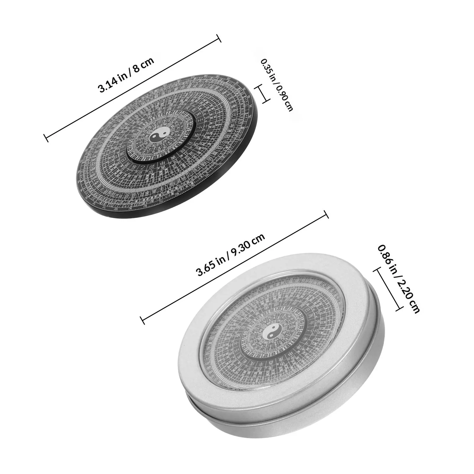 Versatile Bagua Compass Mini Metal Feng Shui Instrument Traditional Chinese Compass Decorative Wall Hanging Ornament for Temple